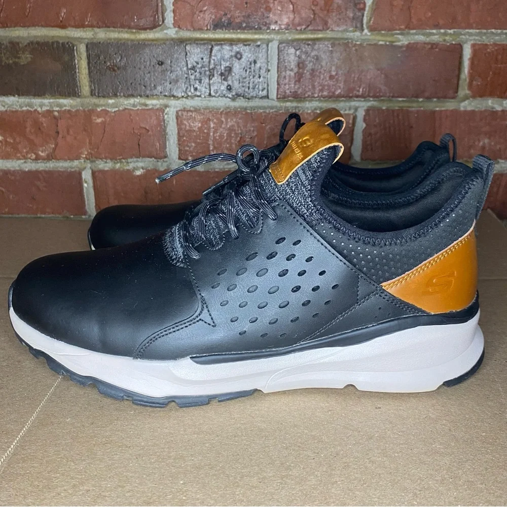 Skechers Relven Hemson Men's Leather Sneakers Size 10.5 - Picture 1 of 11